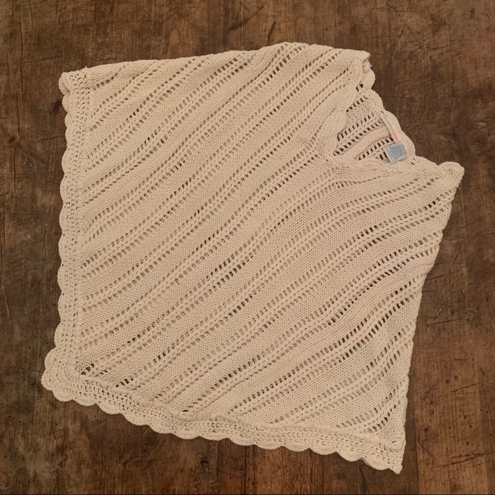 Beige coton poncho - Mary-Kate and Ashley Olsen